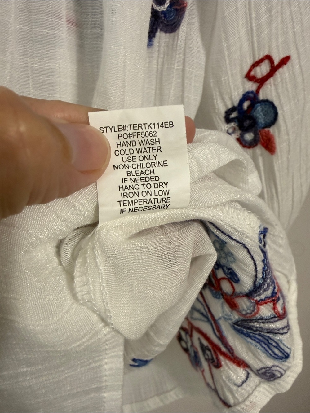 Hope Springs 🇺🇸Red White Blue Embroidered Peasant Blouse - Picture 5 of 10